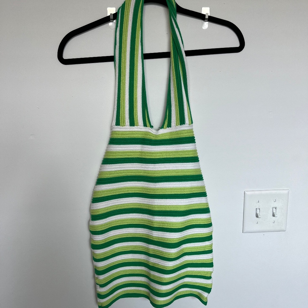 PRINCESS POLLY CROCHET HALTER MINI DRESS